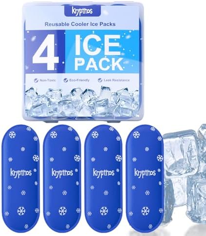 Krypthos 4 Paquetes de Hielo Reutilizables para Bolsas de Enfriamiento de Insulina, a Prueba de Fugas y Aprobados por la TSA, Gel Ecológico para - imagen 1