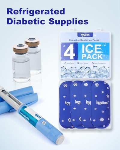 Krypthos 4 Paquetes de Hielo Reutilizables para Bolsas de Enfriamiento de Insulina, a Prueba de Fugas y Aprobados por la TSA, Gel Ecológico para - imagen 4