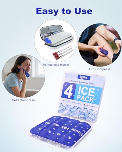 Krypthos 4 Paquetes de Hielo Reutilizables para Bolsas de Enfriamiento de Insulina, a Prueba de Fugas y Aprobados por la TSA, Gel Ecológico para - imagen 6