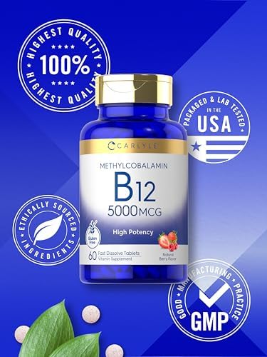 Carlyle Methylcobalamina Vitamina B12 5000mcg | 60 Tabletas de Disolución Rápida | Suplemento Vegetariano, Sin OGM y Sin Gluten para Adultos - imagen 6