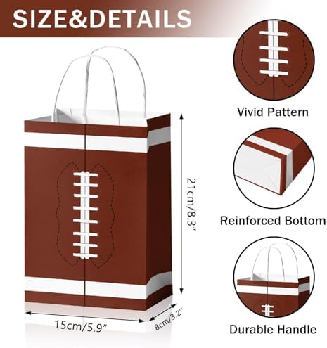 Bolsas de Regalo de Papel de Fútbol Utolily - 24 Piezas con Asa para Fiesta de Cumpleaños de Niños y Suministros para el Gran Juego - imagen 3