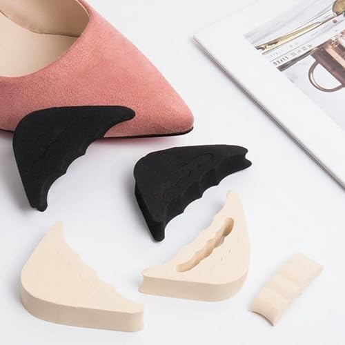Plantillas para Zapatos, Relleno de Espuma, 4 Pares de Inserciones Ajustables para Zapatos Holgados, Negro y Beige - imagen 6