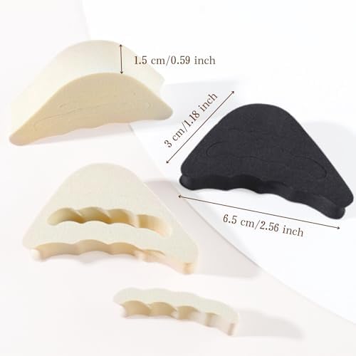 Plantillas para Zapatos, Relleno de Espuma, 4 Pares de Inserciones Ajustables para Zapatos Holgados, Negro y Beige - imagen 7
