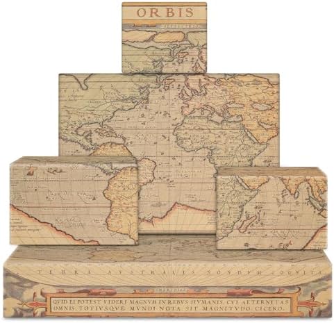 Papel de Regalo Vintage Retro Mapa del Mundo, 6 Hojas de 20x29 pulgadas, Ideal para Viajeros, Bibliotecas y Cumpleaños - imagen 1
