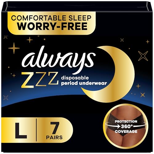 Always ZZZ Ropa Interior Desechable para el Período Nocturno para Mujeres Talla LG, Cobertura 360°, Paquete de 7 - imagen 3