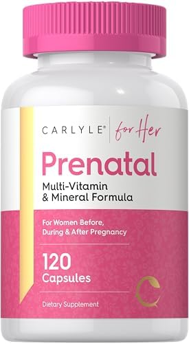 Vitaminas Prenatales Carlyle para Mujeres | 120 Cápsulas | Fórmula Multivitamínica y Mineral con Ácido Fólico | Suplemento Sin OGM y Sin Gluten - imagen 1