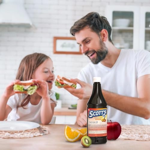 SCOTT'S EMULSION Aceite de Hígado de Bacalao Líquido para Niños – Sabor a Frutas – Apoya el Crecimiento, Inmunidad y Salud Ósea – Rico en Omega 3 y - imagen 5