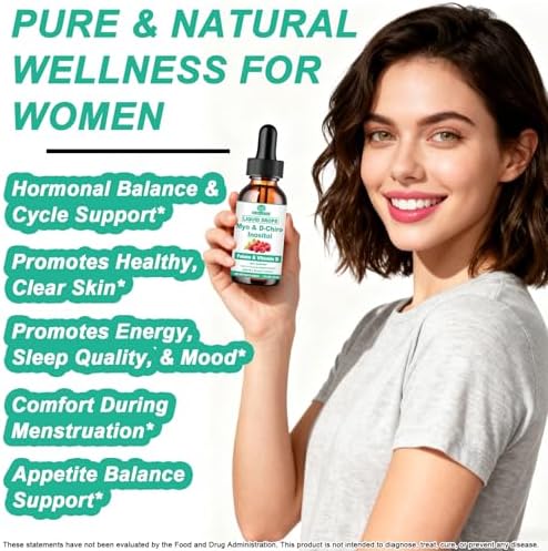 Suplemento Líquido de Myo Inositol y D-Chiro Inositol para Mujeres - Gotas de Inositol en Proporción Ideal 40:1 con Folato MTHF, Magnesio, Vitamina - imagen 3