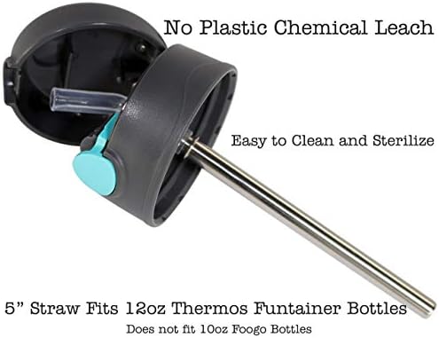 Popotes de Acero Inoxidable Extra Cortos de 5 para Termos Funtainer de 12oz, Cócteles, Vasos Pequeños o Tazas (Paquete de 4 + Cepillo de Limpieza) - imagen 5