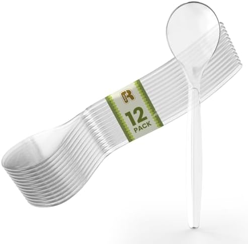 Paquete de 12 Cucharas de Plástico para Buffet - Cucharas Desechables Extra Grandes de 10 Pulgadas para Alimentos Fríos y Calientes - Utensilios - imagen 1