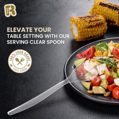 Paquete de 12 Cucharas de Plástico para Buffet - Cucharas Desechables Extra Grandes de 10 Pulgadas para Alimentos Fríos y Calientes - Utensilios - imagen 3