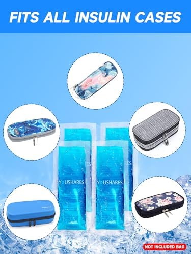 Paquete de 4 Paquetes de Hielo YOUSHARES para Cooler de Insulina - Aprobados por la TSA, Reutilizables y Perfectos para Viajes en Avión - imagen 5