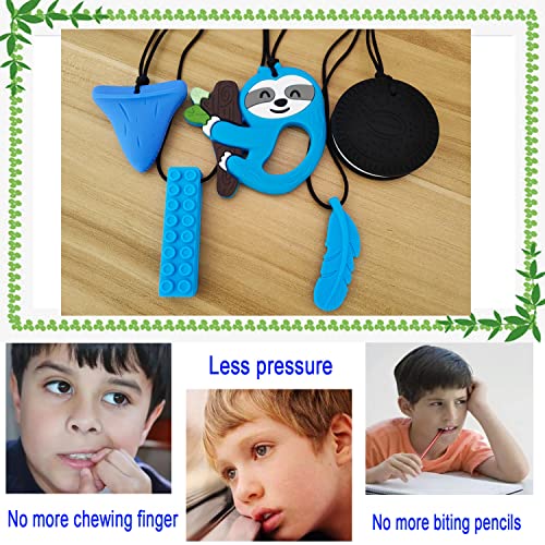 Collar de Masticar GNAWRISHING para Niños, Paquete de 5 Collares Sensoriales para Autismo, TDAH y SPD, Masticar y Motricidad Oral - imagen 4