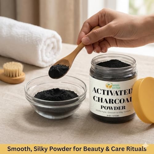 Polvo de Carbón Activado Herbs Botanica, Grado Alimenticio, Detox Natural para Salud Digestiva, Blanqueamiento Dental y Alivio de Picaduras, 8 oz / - imagen 3