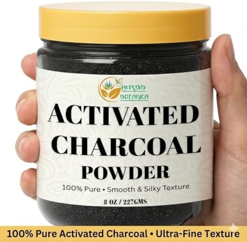 Polvo de Carbón Activado Herbs Botanica, Grado Alimenticio, Detox Natural para Salud Digestiva, Blanqueamiento Dental y Alivio de Picaduras, 8 oz / - imagen 4