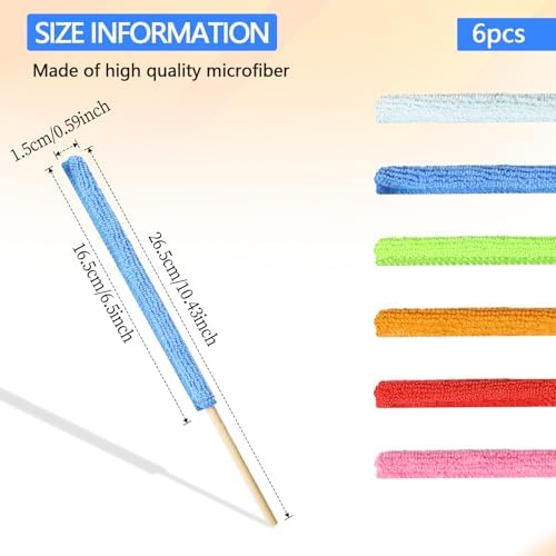 Juego de 6 Mini Plumillas de Microfibra para Limpiar, Cepillos para Detalles, Herramientas para Rincones y Ventiladores, Ideal para Casa y Auto - imagen 2