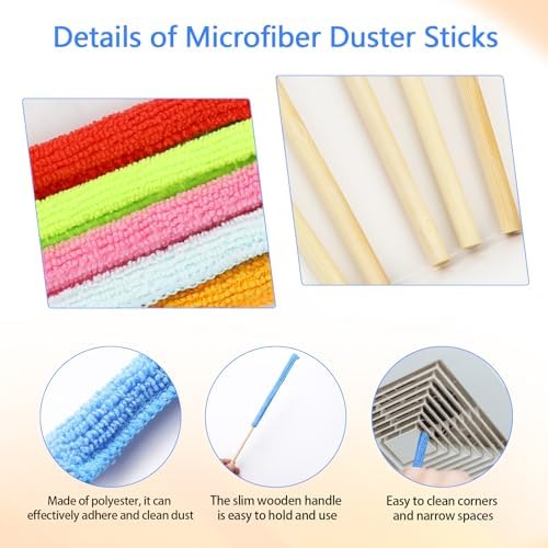 Juego de 6 Mini Plumillas de Microfibra para Limpiar, Cepillos para Detalles, Herramientas para Rincones y Ventiladores, Ideal para Casa y Auto - imagen 3