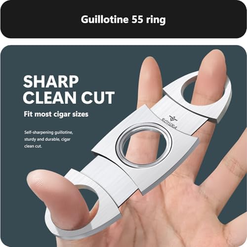 Set de Cortadores de Cigarros Roygra (5 Piezas), Accesorios para Hombres, Acero Inoxidable, Guillotina, Corte en V Ampliado, Punch, Soporte, Estuche - imagen 2