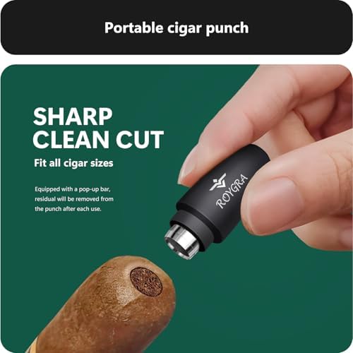 Set de Cortadores de Cigarros Roygra (5 Piezas), Accesorios para Hombres, Acero Inoxidable, Guillotina, Corte en V Ampliado, Punch, Soporte, Estuche - imagen 4