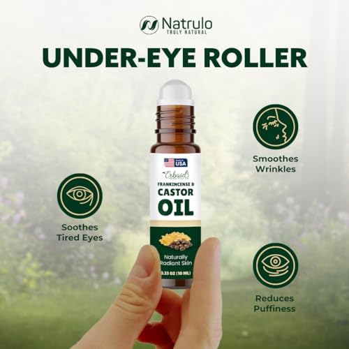 Roll-On de Aceite de Ricino – Aceite de Ricino Puro y Aceite Esencial de Incienso para el Contorno de Ojos – Reduce Arrugas, Ojeras, Hinchazón y - imagen 5