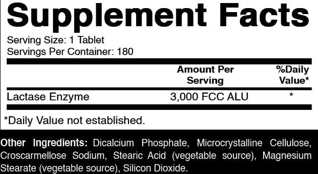 Oxify Enzima Lactasa 3000 FCC ALU | 180 Tabletas | Sin Gluten, No OGM | Suplemento Hecho en EE. UU. - imagen 2