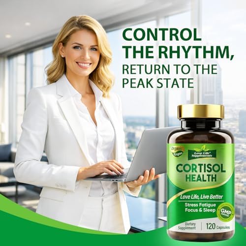 Suplementos de Cortisol para Hombres y Mujeres, Soporte Avanzado para Estrés con Ashwagandha y Rhodiola Rosea, Promueve Relajación, Ánimo, - imagen 2