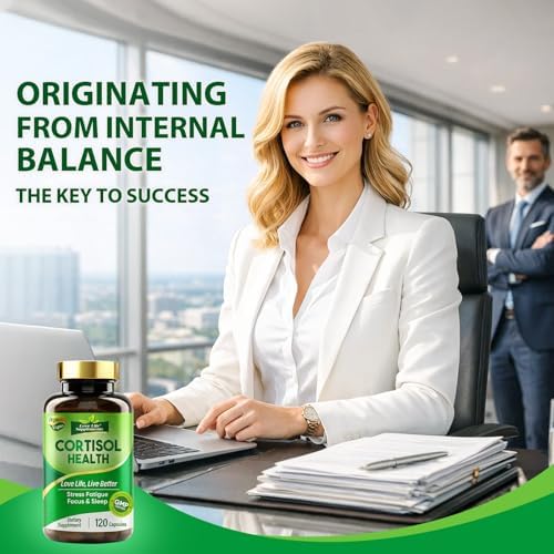 Suplementos de Cortisol para Hombres y Mujeres, Soporte Avanzado para Estrés con Ashwagandha y Rhodiola Rosea, Promueve Relajación, Ánimo, - imagen 6