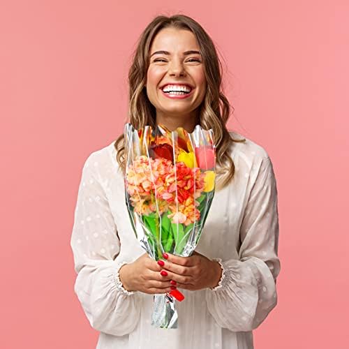 Bolsas de Plástico FOIMAS para Ramo de Flores - 100 Piezas, Fundas Transparentes para Empaque Floral, Ideal para Cumpleaños, Bodas y Días Especiales - imagen 6