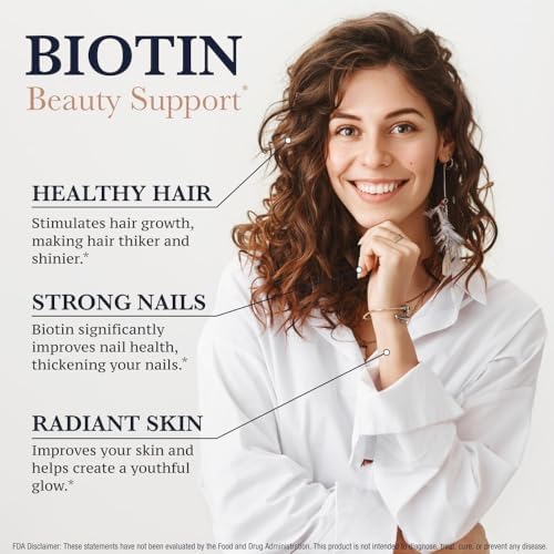 Biotina Puregen Labs 10,000 MCG para Cabello, Piel y Uñas Saludables - Alta Potencia - Sin OGM, Sin Gluten | 360 Tabletas Vegetarianas - imagen 4