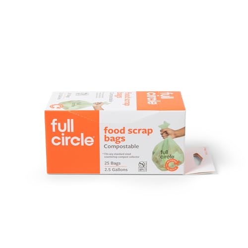 Bolsas Compostables para Desechos de Comida Full Circle 2.5 Galones 25ct - Forros Plant-Based Certificados BPI, Extra Gruesos - Fondo Sellado, - imagen 4
