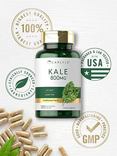 Suplemento de Kale Carlyle | 120 Cápsulas | Fórmula de Extracto de Hierbas | Sin OGM y Libre de Gluten - imagen 5