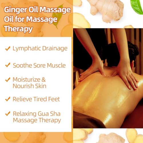 Aceite de Jengibre para Masaje Terapéutico, Drenaje Linfático y Alivio de Dolores Musculares - Aceite Natural para Gua Sha con Árnica, Relajante y - imagen 2