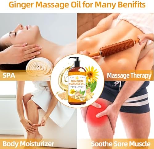 Aceite de Jengibre para Masaje Terapéutico, Drenaje Linfático y Alivio de Dolores Musculares - Aceite Natural para Gua Sha con Árnica, Relajante y - imagen 7