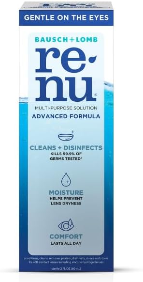 Renu Solución Multiusos Avanzada, Suave para los Ojos, Limpia y Desinfecta, Hidratante para Mayor Comodidad, Tamaño de Viaje 2 fl oz (Paquete de 2) - imagen 2