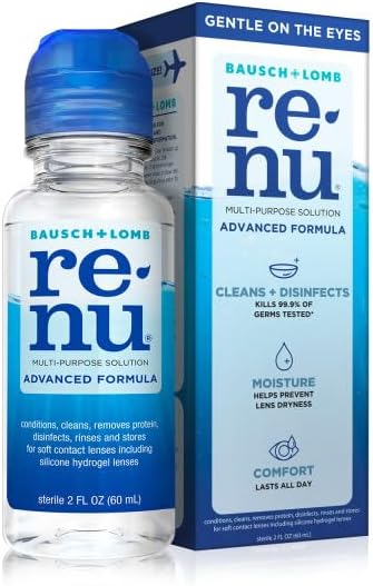 Renu Solución Multiusos Avanzada, Suave para los Ojos, Limpia y Desinfecta, Hidratante para Mayor Comodidad, Tamaño de Viaje 2 fl oz (Paquete de 2) - imagen 3