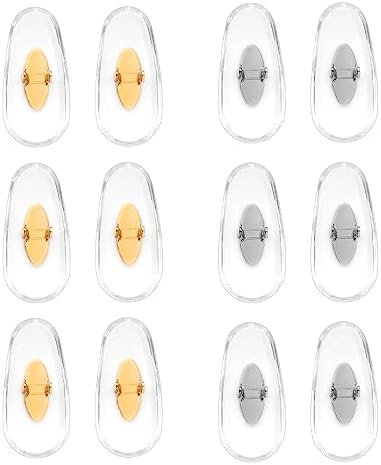 6 Pares de Almohadillas de Repuesto para Gafas, Almohadillas Suaves para Reparación de Aviador RB3025 3026 3030 3211 3362 3625 (Dorado+Plata) - imagen 1