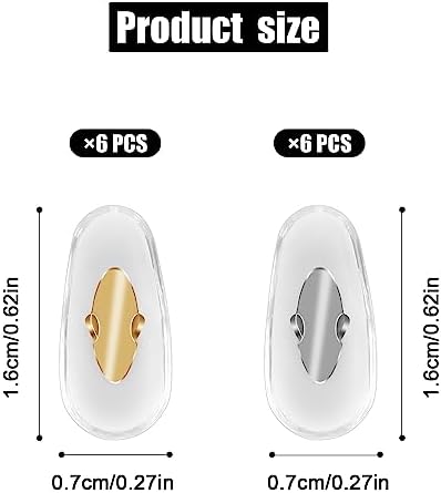6 Pares de Almohadillas de Repuesto para Gafas, Almohadillas Suaves para Reparación de Aviador RB3025 3026 3030 3211 3362 3625 (Dorado+Plata) - imagen 2