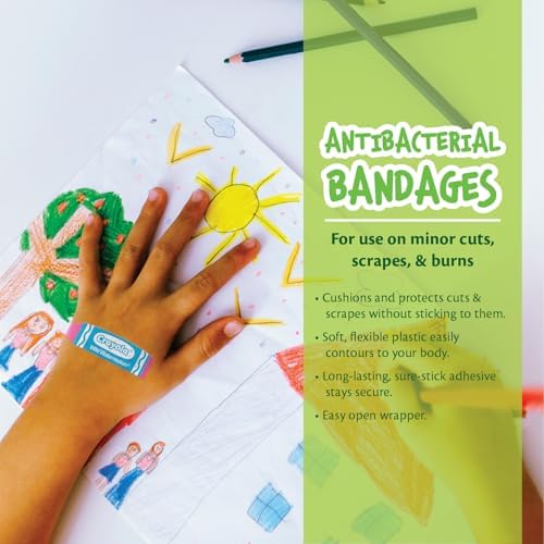 Curitas Antibacteriales Neón con Forma Crayola para Niños, 100 Pzas - Ideal para Cortes, Raspones y Quemaduras. Perfecto como Regalo de Navidad o - imagen 3
