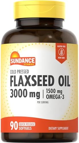 Aceite de Linaza Sundance 3000mg | 90 Cápsulas Blandas | 1500mg Omega-3 | Prensado en Frío | Suplemento Sin OGM y Sin Gluten - imagen 1