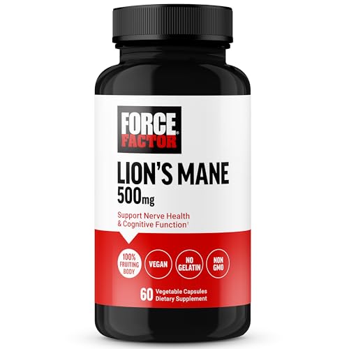 Cápsulas de Suplemento Lion’s Mane de Force Factor, Mejora la Memoria y el Enfoque, Salud Nerviosa y Función Cognitiva, 100% Cuerpo Frutal, Vegano, - imagen 6