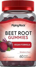 Gomitas de Remolacha Piping Rock | 60 piezas | Suplemento de Óxido Nítrico | Con Vitamina C y Pimienta Negra | Sabor Fresa | Veganas, Sin OGM, Sin - imagen 1