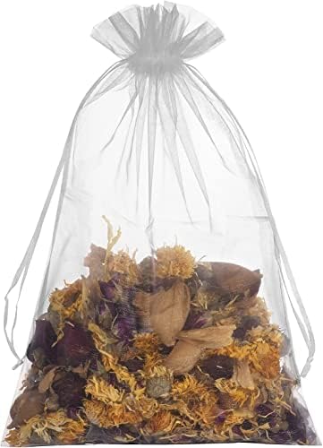 50 PZS Bolsitas de Organza Blancas 8x12 cm - Bolsas de Regalo para Bodas y Fiestas con Cierre de Cuerda - imagen 1