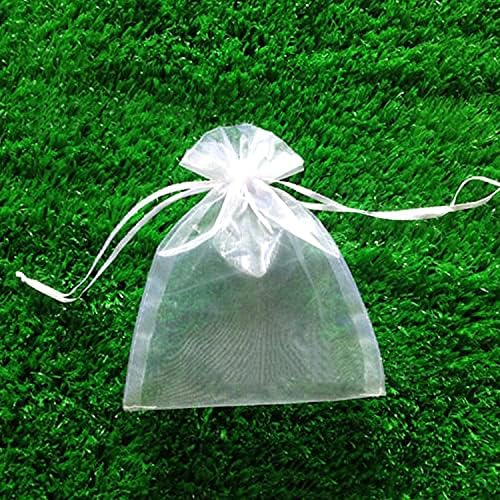 50 PZS Bolsitas de Organza Blancas 8x12 cm - Bolsas de Regalo para Bodas y Fiestas con Cierre de Cuerda - imagen 5