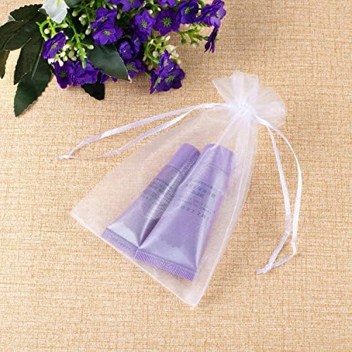 50 PZS Bolsitas de Organza Blancas 8x12 cm - Bolsas de Regalo para Bodas y Fiestas con Cierre de Cuerda - imagen 6