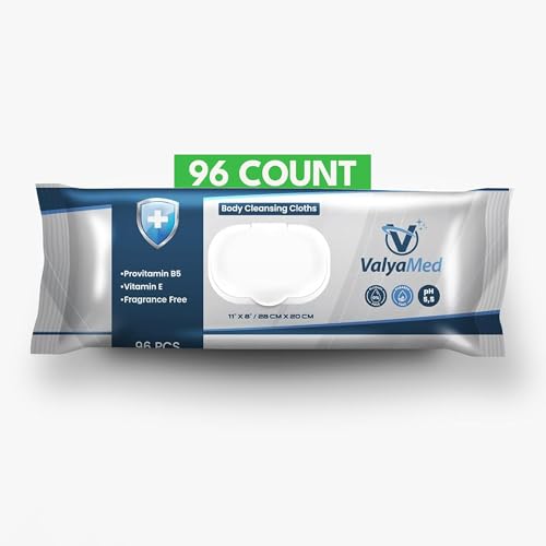 Toallitas Corporales ValyaMed para Adultos, XL para Cuerpo Completo, Sin Alcohol, Sin Parabenos, Sin Fragancia, con Vitamina E y Provitamina B5 - - imagen 1