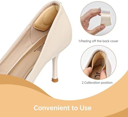 14 PARES de Almohadillas para Talón - Inserciones de Espuma Premium, Antideslizantes para Hombres y Mujeres, Evita el Deslizamiento y el Dolor (Beige - imagen 4