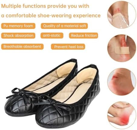 14 PARES de Almohadillas para Talón - Inserciones de Espuma Premium, Antideslizantes para Hombres y Mujeres, Evita el Deslizamiento y el Dolor (Beige - imagen 6