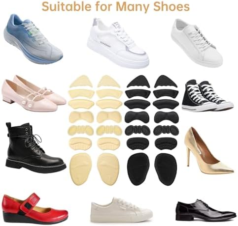 14 PARES de Almohadillas para Talón - Inserciones de Espuma Premium, Antideslizantes para Hombres y Mujeres, Evita el Deslizamiento y el Dolor (Beige - imagen 7