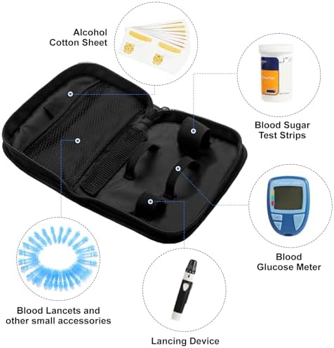 Estuche para Suministros de Diabetes GENCAM, Organizador Diabético para Tiras de Prueba con Bolsa de Malla, Bolsa Portátil para Medidor de Glucosa - imagen 2