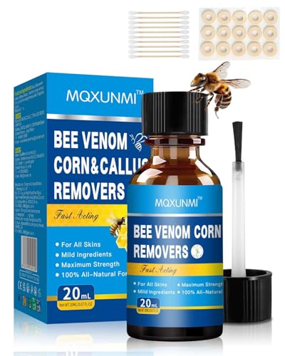 MQXUNMI Removedor de Verrugas con Veneno de Abeja, 20ML, Eliminador Rápido de Callos y Verrugas para Pies, Cuidado Seguro con Almohadillas para Callos - imagen 1